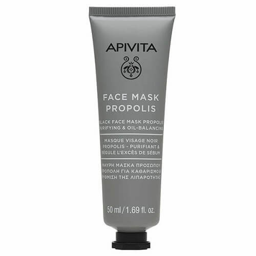 Apivita Face Mask Propolis Μαύρη Μάσκα Προσώπου με Πρόπολη για Καθαρισμό και Ρύθμιση της Λιπαρότητας, 50ml